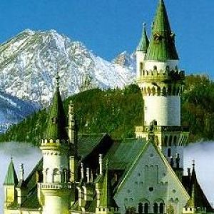 Neuschwanstein in the Bavarian Alps of Germany