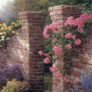 Thomas Kinkade - Flowers Painting