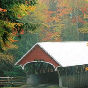 Flume Covered Bridge in Autumn