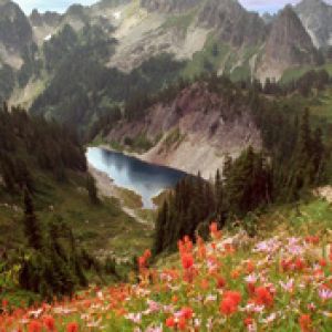 Cliff Lake and the Tatoosh Range - Mount Rainier
