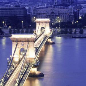 Chain Bridge at Night Budapest - Hungary