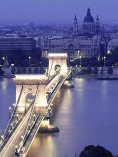 Chain Bridge at Night Budapest - Hungary