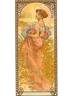 Alfons Mucha - Girl in a Grainfield