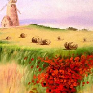 Norfolk Mill and Poppy Field