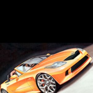 Orange Toyota Supra Drawing