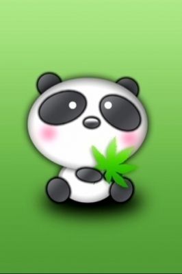 Roztomilá panda s listom