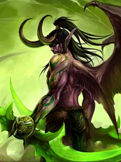 Démonický bojovník fantasy umenie
