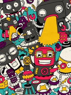 Farebné ilustrácie robotov
