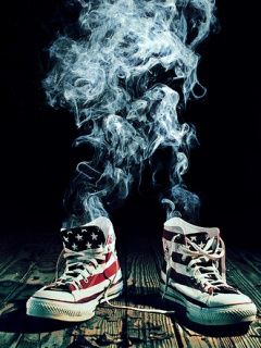 Tenisky s Americkou Vlajkou a Dymom