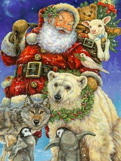 Santa Claus s zvieratami
