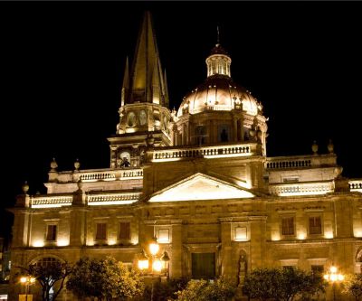 Guadalajara Cathedral At Night