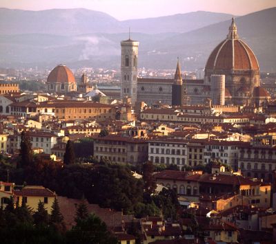 Florentská panoráma pri západe slnka