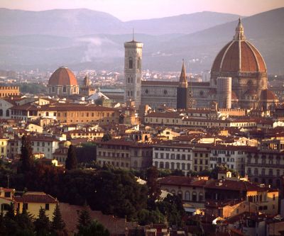 Florentská panoráma pri západe slnka