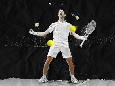 Novak Djokovic Tenisová Akcia