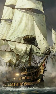 Sailing Ship in Battle