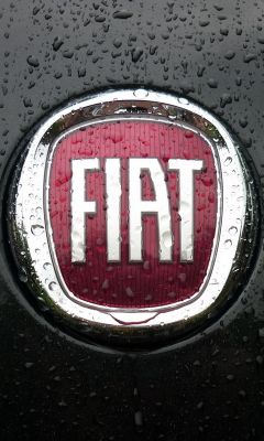 Logo Fiat na daždivom pozadí