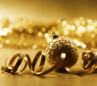 Golden christmas bauble