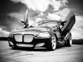 Elegant Čierne Športové Auto