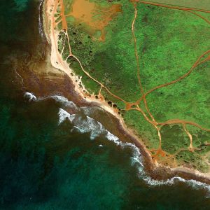 Satelitný záber pobrežia